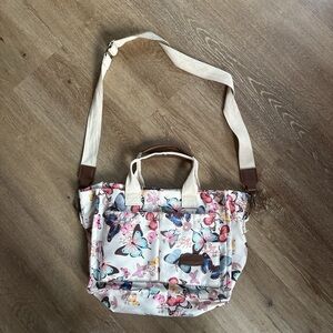 Butterfly Print Canvas Tote Bag